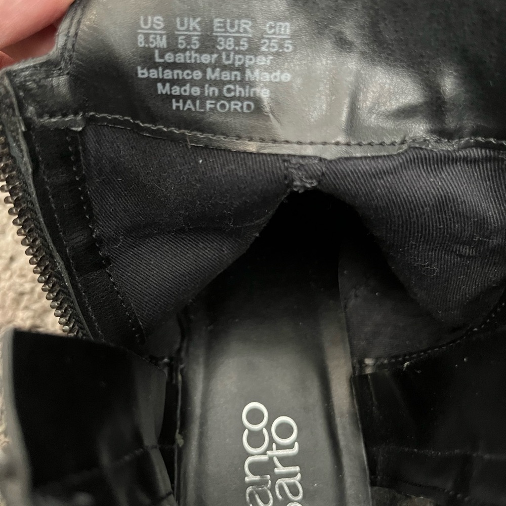 Franco Sarto Black Leather Ankle Chelsea Boots Dual Zipper Women's Size 8.5 - Picture 11 of 12